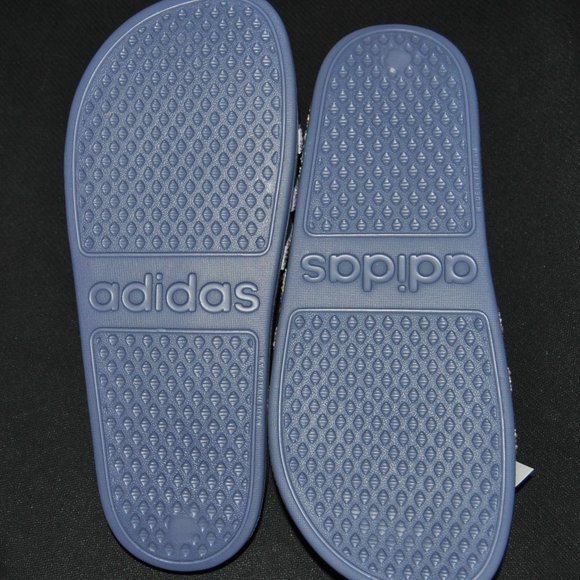 ‼️SOLD‼️Custom Adilette Aqua Lilac Bling Slides - Picture 5 of 5